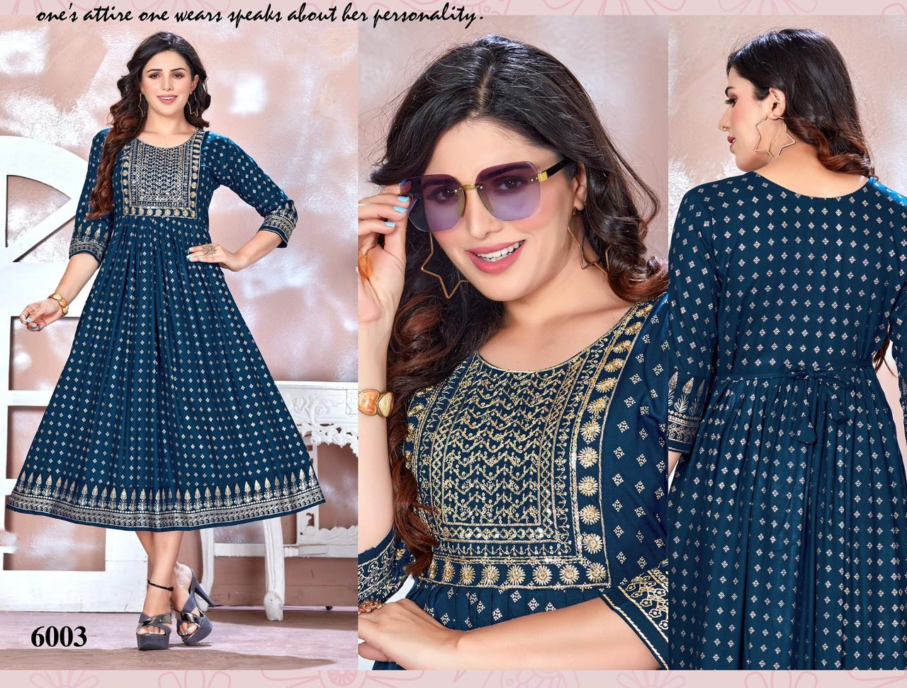 Golden Be Rich 2 Printed Rayon Anarkali Kurtis Catalog
